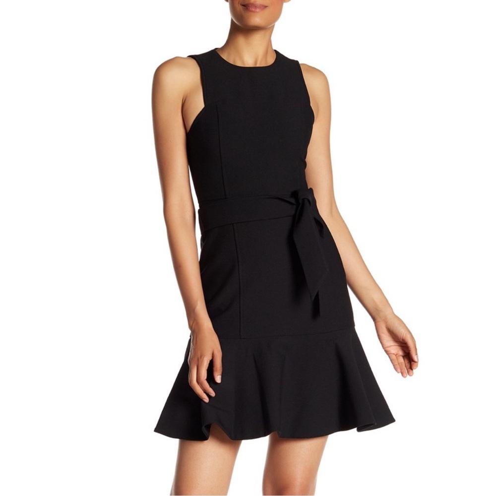 Cinq a Sept Nofina Flared Skirt Dress black 4 EUC